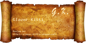 Glazer Kitti névjegykártya